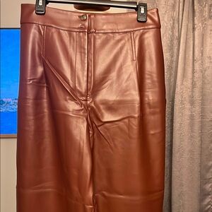 Elegant Brown Leather Pants